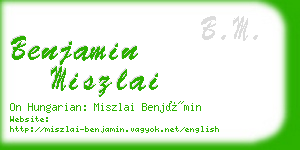 benjamin miszlai business card